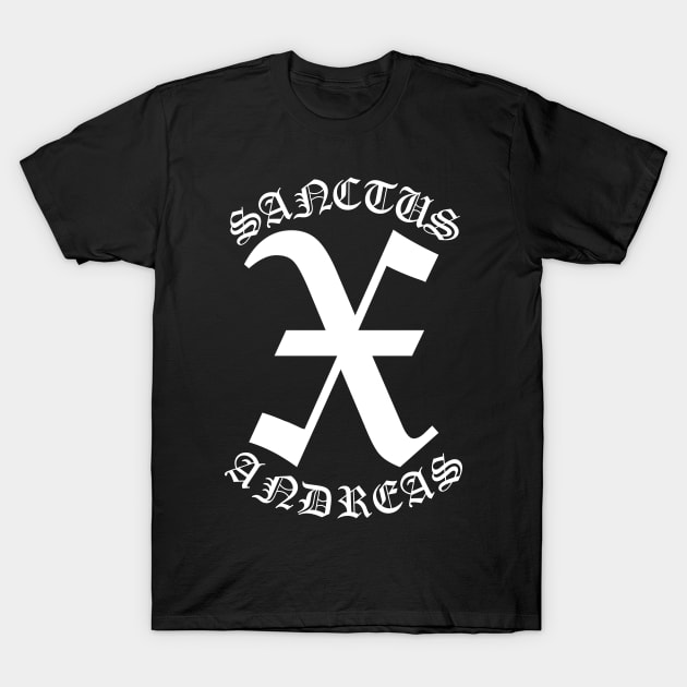 Saint Andrew Cross X Gothic Pocket T-Shirt by thecamphillips
